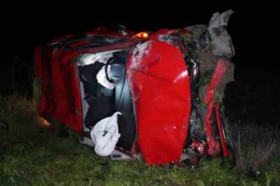 Edirne’de otomobil takla attı: 1’i ağır 2 yaralı